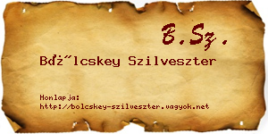 Bölcskey Szilveszter névjegykártya