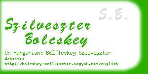 szilveszter bolcskey business card